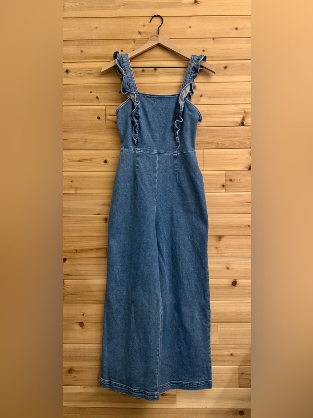 BDG Urban Outfitters Small Cotton Blend Cropped Wide Leg Overalls Ruffle Fall
